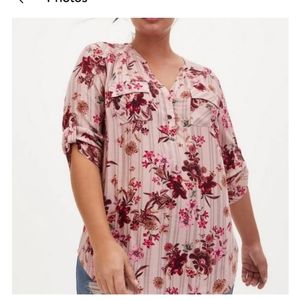 Torrid Pink Floral Harper Sz 1X GUC